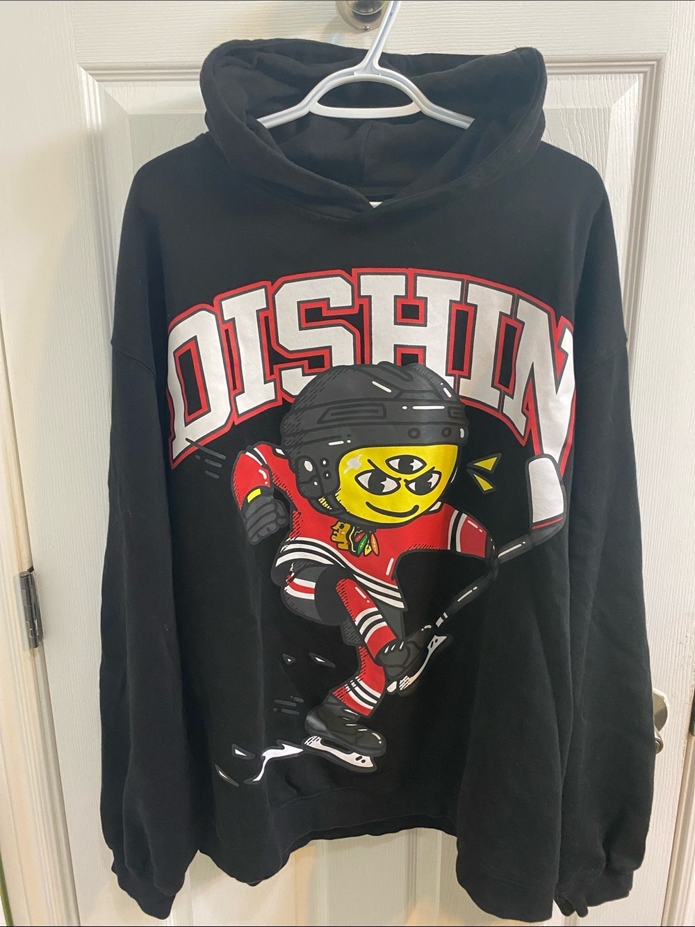Dishin x Chicago Blackhawks Hoodie Men XL Hockey NHL Graphic Pullover Streetwear